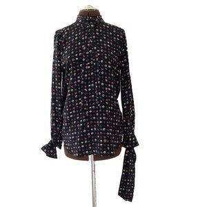 Equipment Colourful Floral Print Silk Blouse